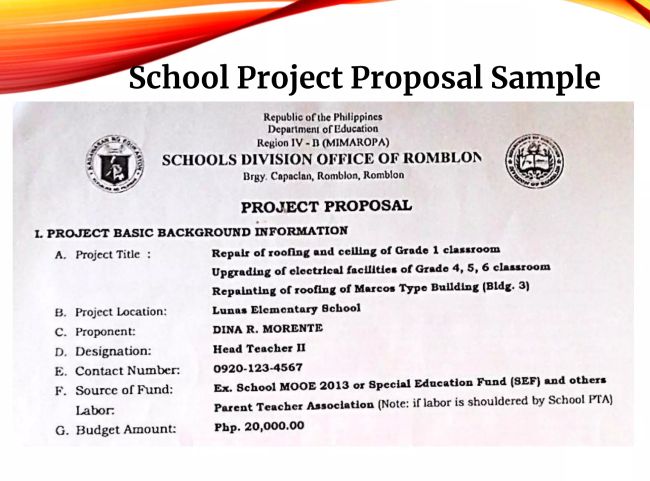 School Project Proposal Sample